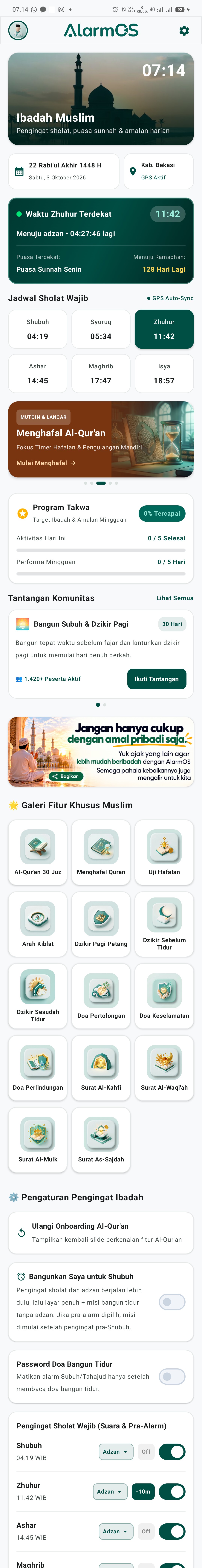 Halaman Ibadah Muslim AlarmOS